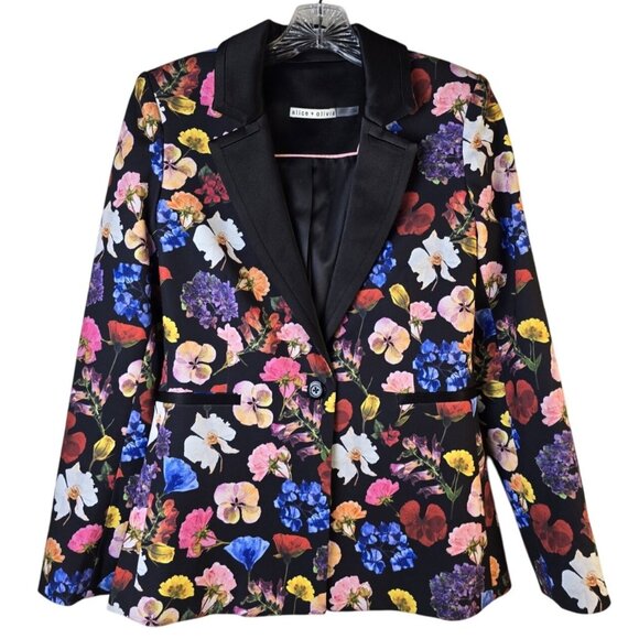 Alice + Olivia Hundley Blazer in Timeless Blossom Floral Size 4 - Picture 1 of 9